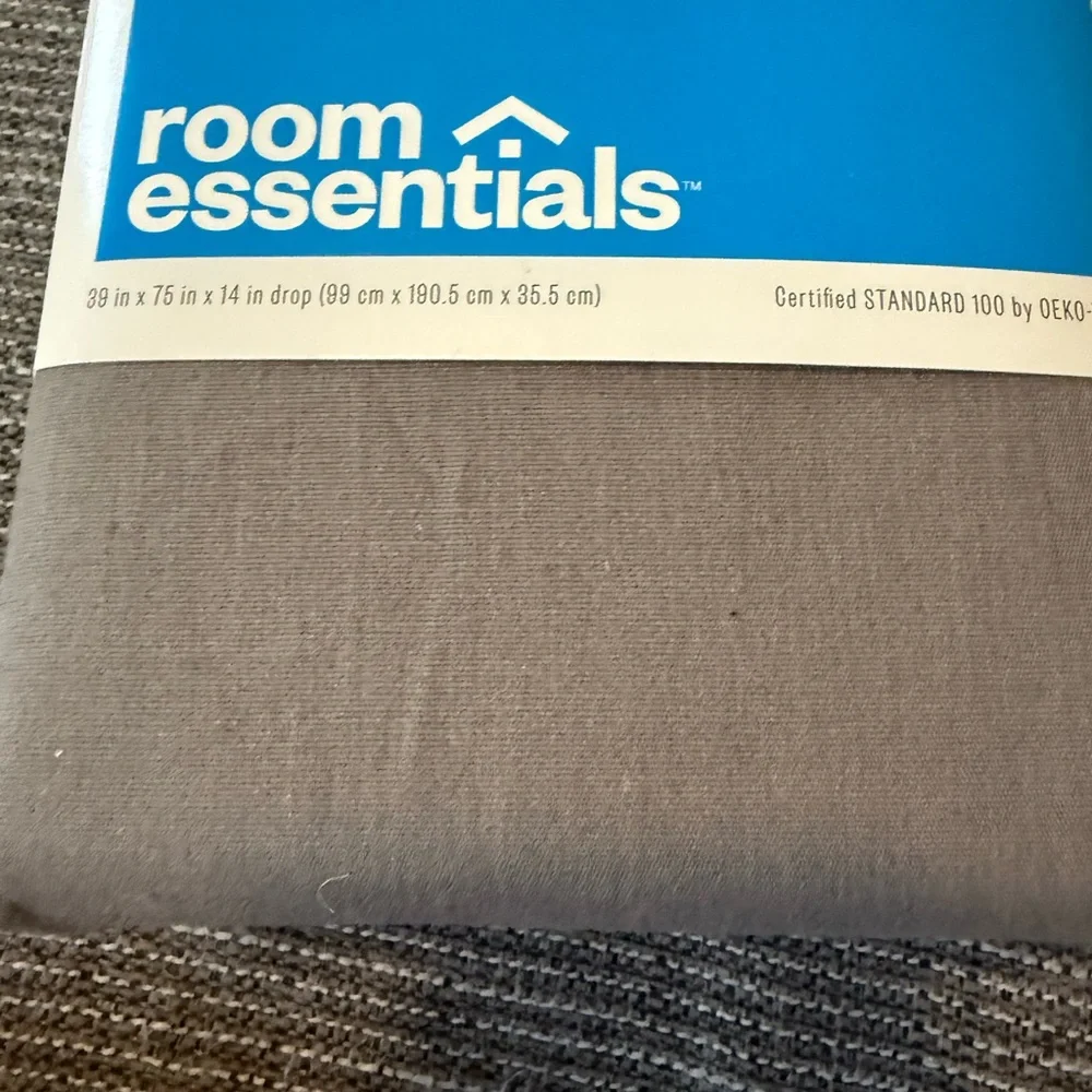 Essentials Gray Bed Skirt Twin Cotton Blend new 14” drop 39” x 75”